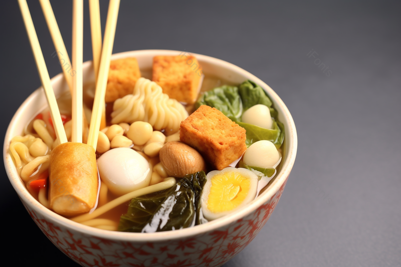 一碗清淡的关东煮小吃串串健康美食,高清,摄影图,摄影图片,图片大全,摄影图免费下载